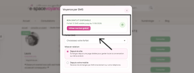 choix voyant et activation offre SMS